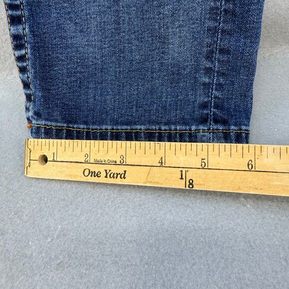 True Religion Jeans Women's 31 (12) Blue Tapered Leg Stained High Rise Fit - Picture 16 of 16